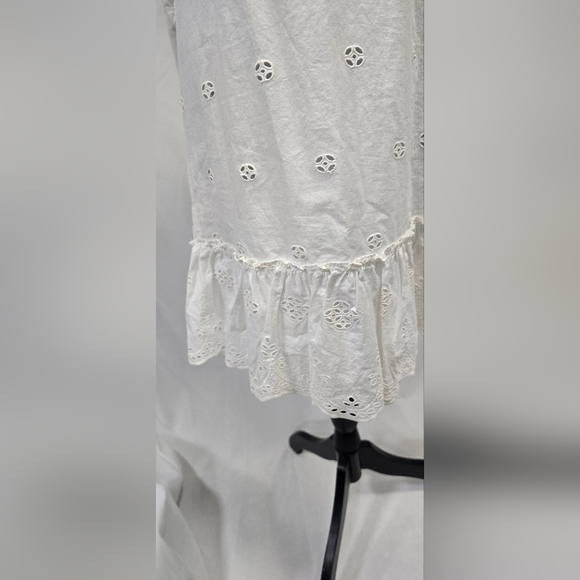Madewell women XS white eyelet garden summer dress lined costal cowgirl boho - Picture 9 of 14